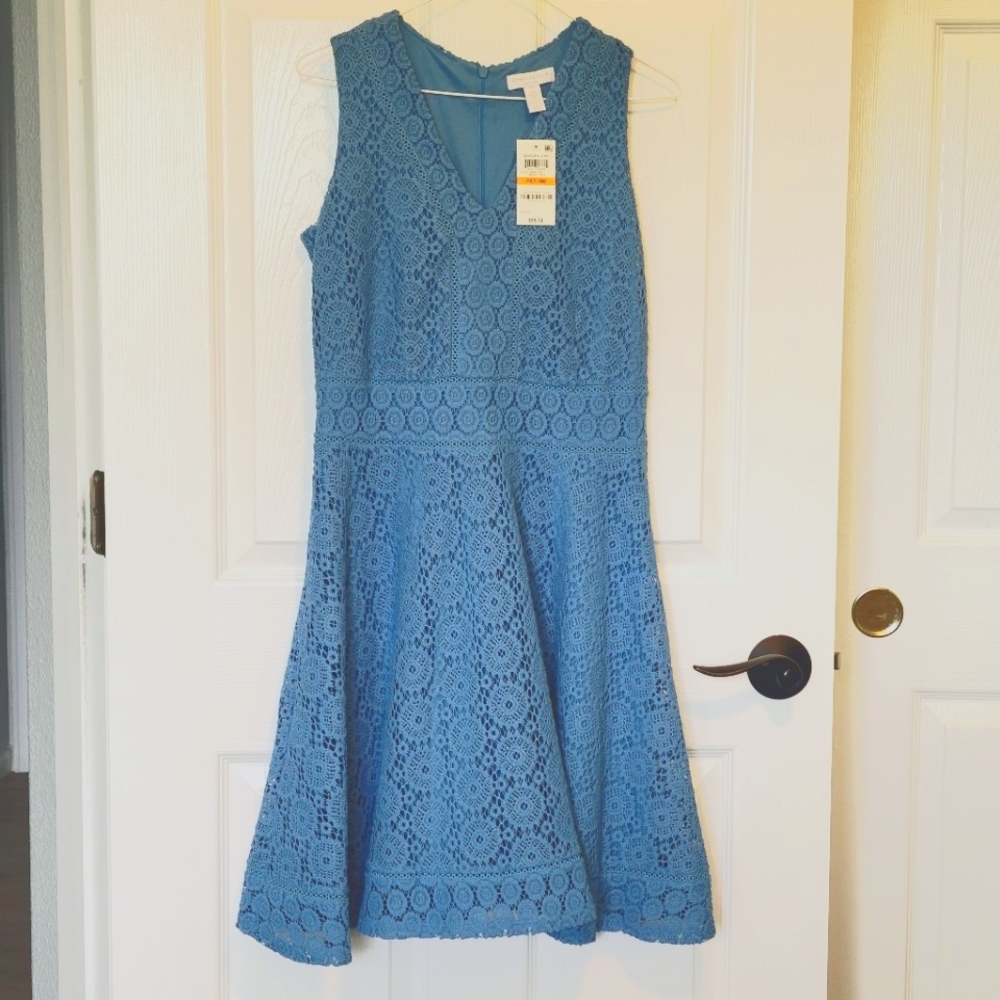 NWT Charter Club Crocheted Fit & Flare Dress